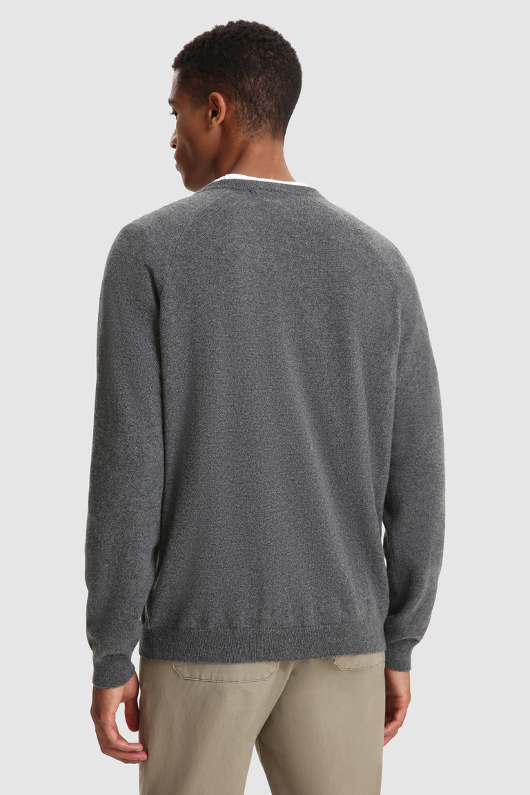 Grey Woolrich Luxury Crewneck Cashmere Yarn Men's Knitwear | 6529780-BR