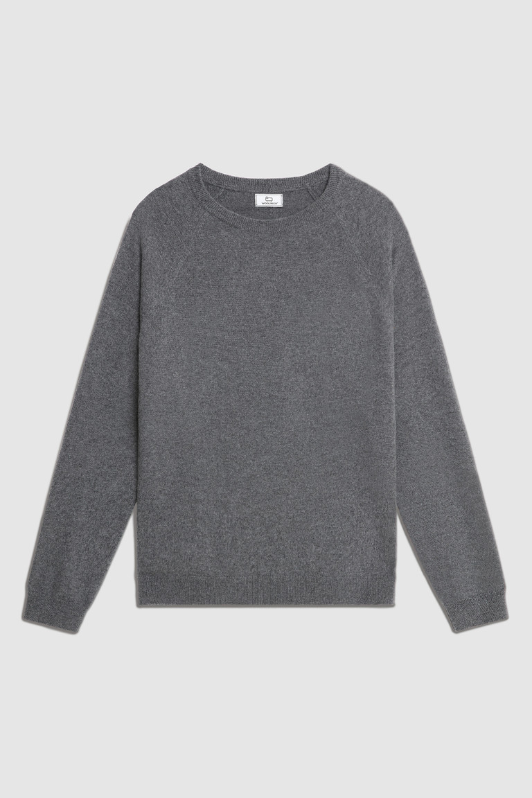 Grey Woolrich Luxury Crewneck Cashmere Yarn Men's Knitwear | 6529780-BR