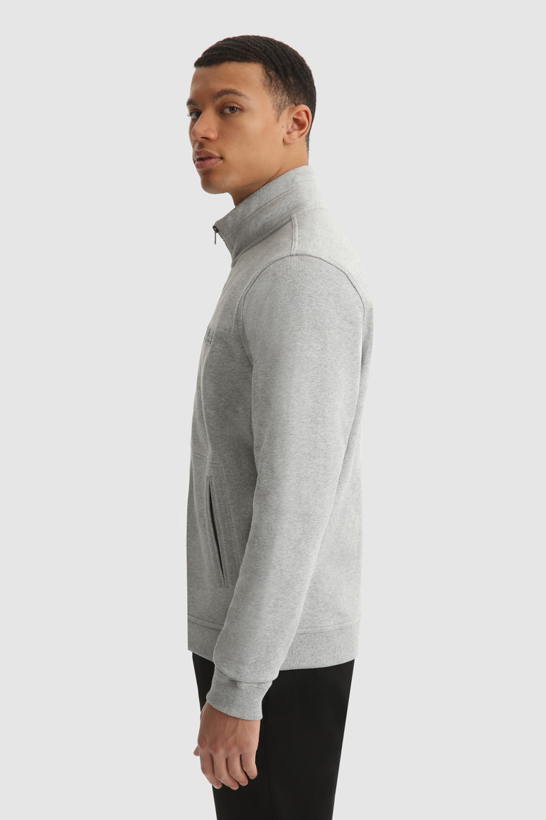 Grey Woolrich Luxury Full-Zip Track With High Collar Men's Sweatshirts | 9467820-OW