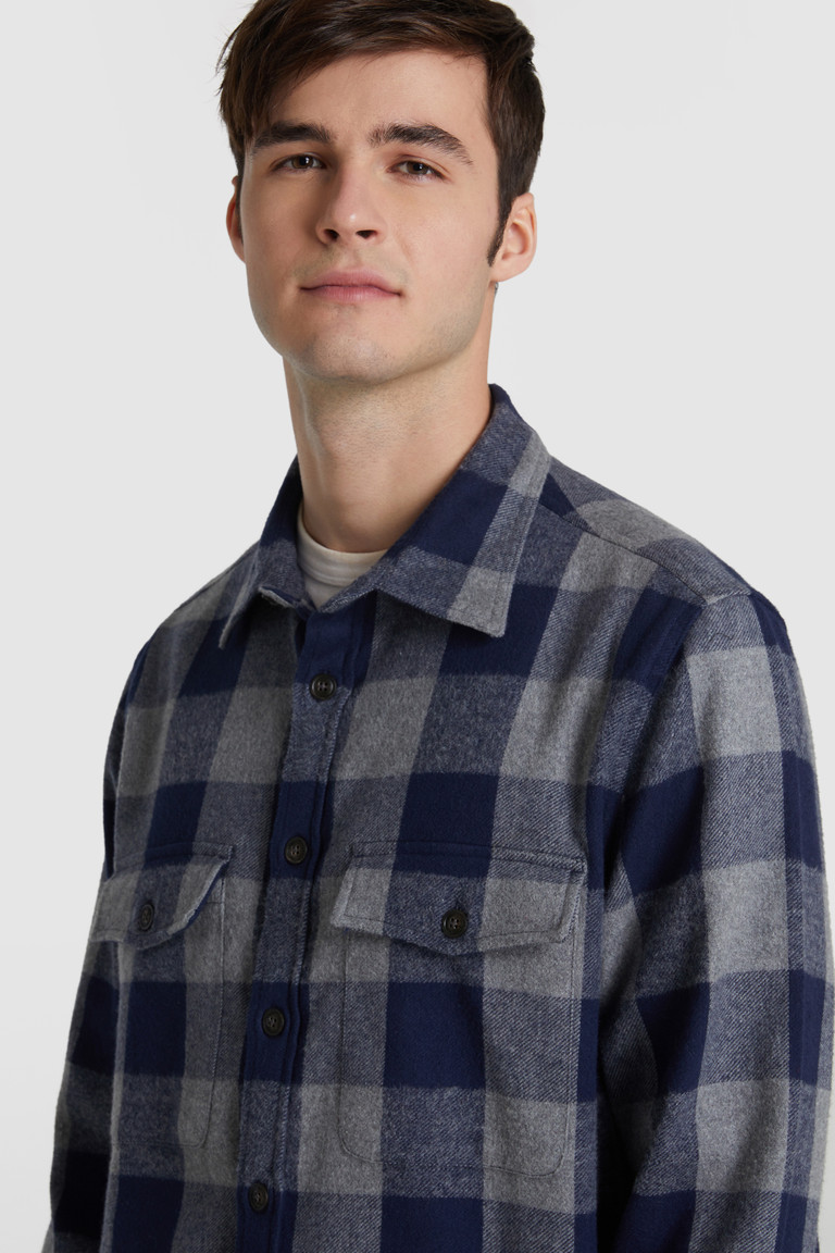 Grey Woolrich Oxbow With Buffalo Check Motif Men's Shirts | 0816574-VD