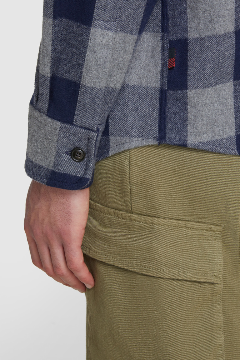 Grey Woolrich Oxbow With Buffalo Check Motif Men's Shirts | 0816574-VD