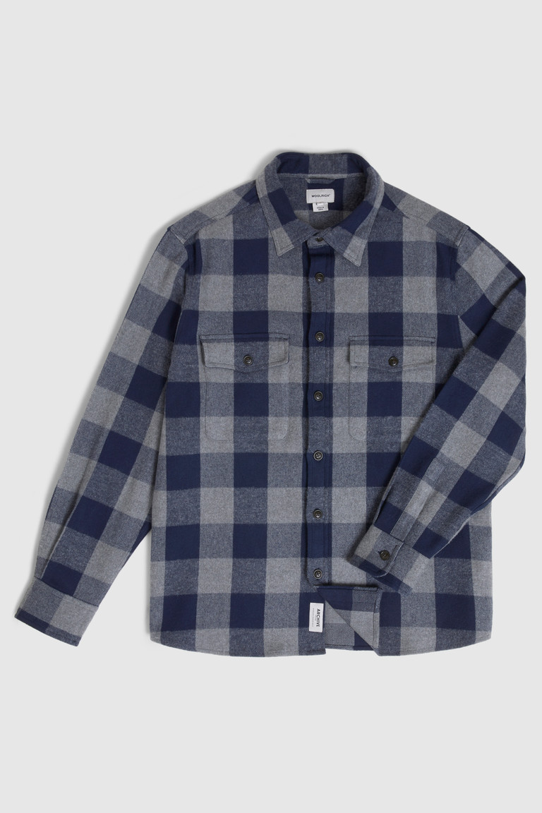 Grey Woolrich Oxbow With Buffalo Check Motif Men's Shirts | 0816574-VD