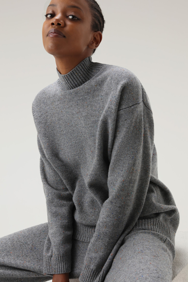 Grey Woolrich Virgin Wool Light Turtleneck Women's Sweaters | 3974056-ZT