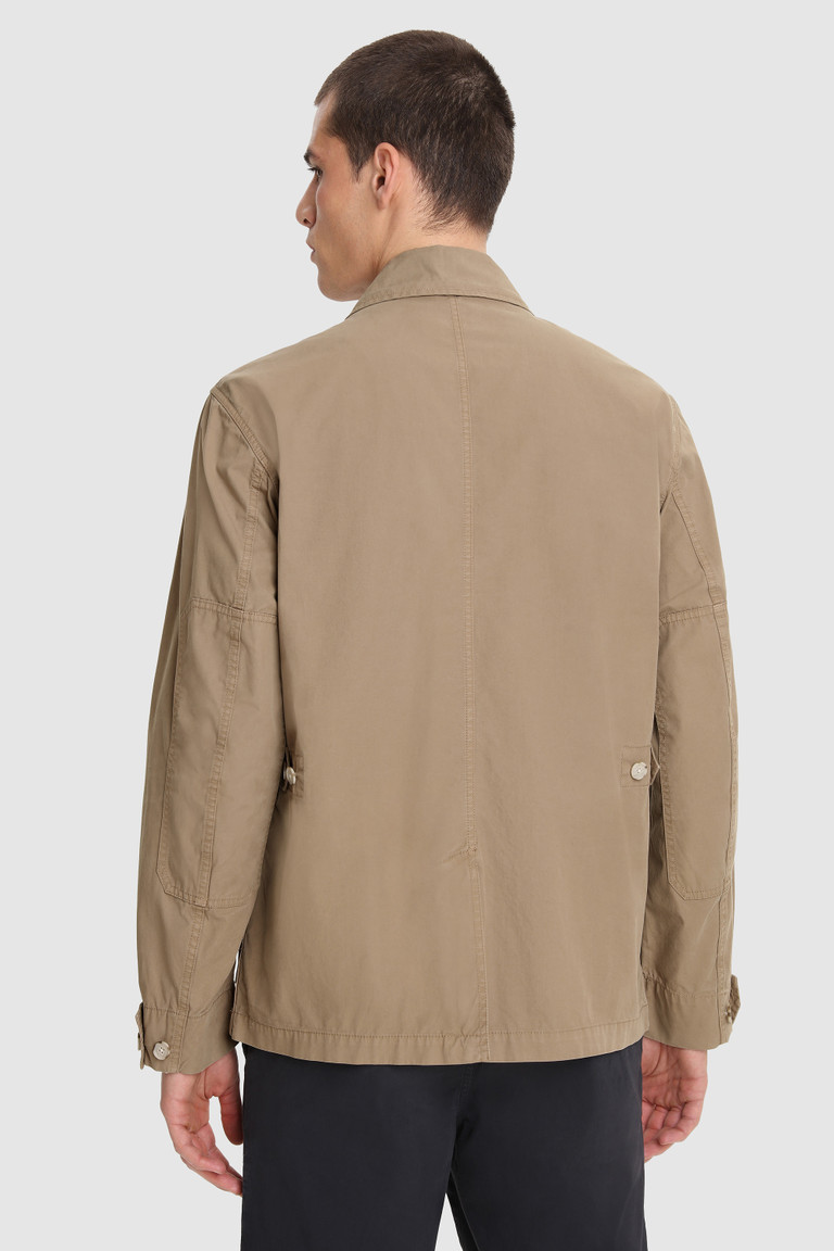 Khaki Woolrich Crew Field In Soft Garment-Dyed Cotton Men's Jackets | 1830795-KL