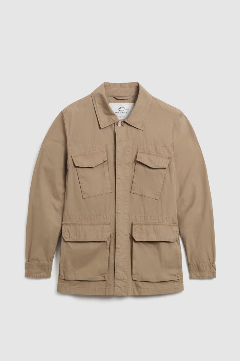 Khaki Woolrich Crew Field In Soft Garment-Dyed Cotton Men's Jackets | 1830795-KL