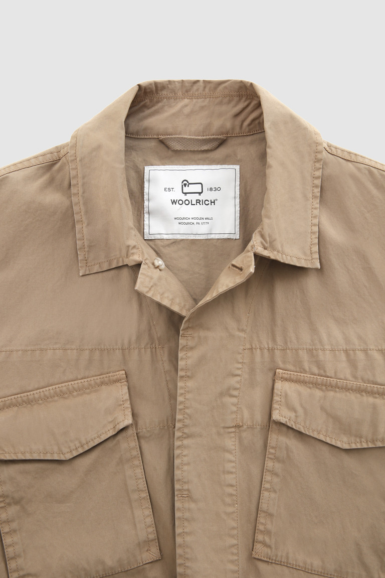 Khaki Woolrich Crew Field In Soft Garment-Dyed Cotton Men's Jackets | 1830795-KL