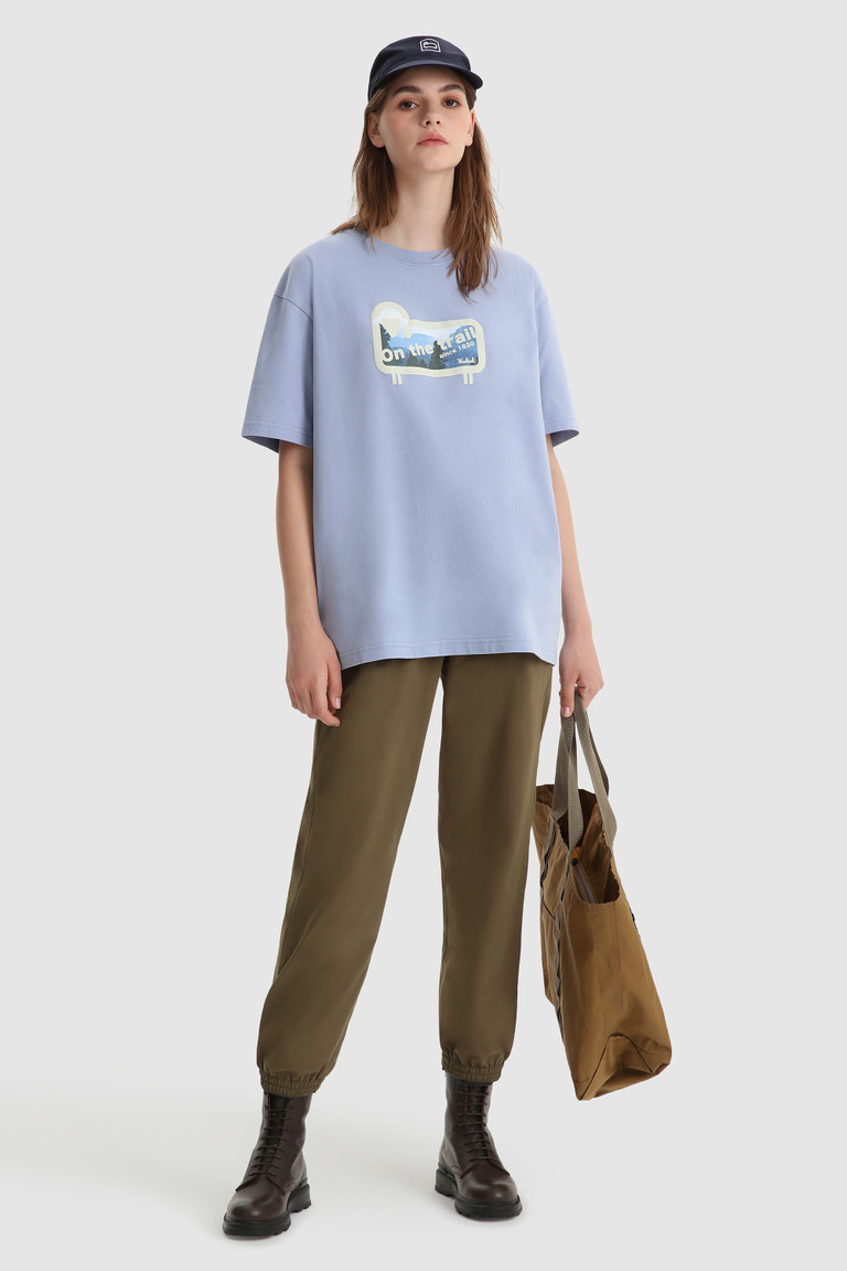 Light Azure Woolrich Sheep Panorama Men's T Shirts | 1362459-OJ