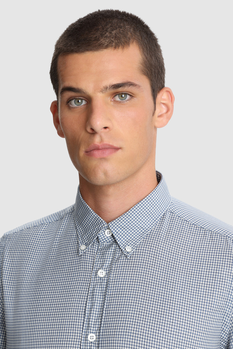 Light Blue Woolrich Merino Light Cool Wool Men's Shirts | 2375109-QO