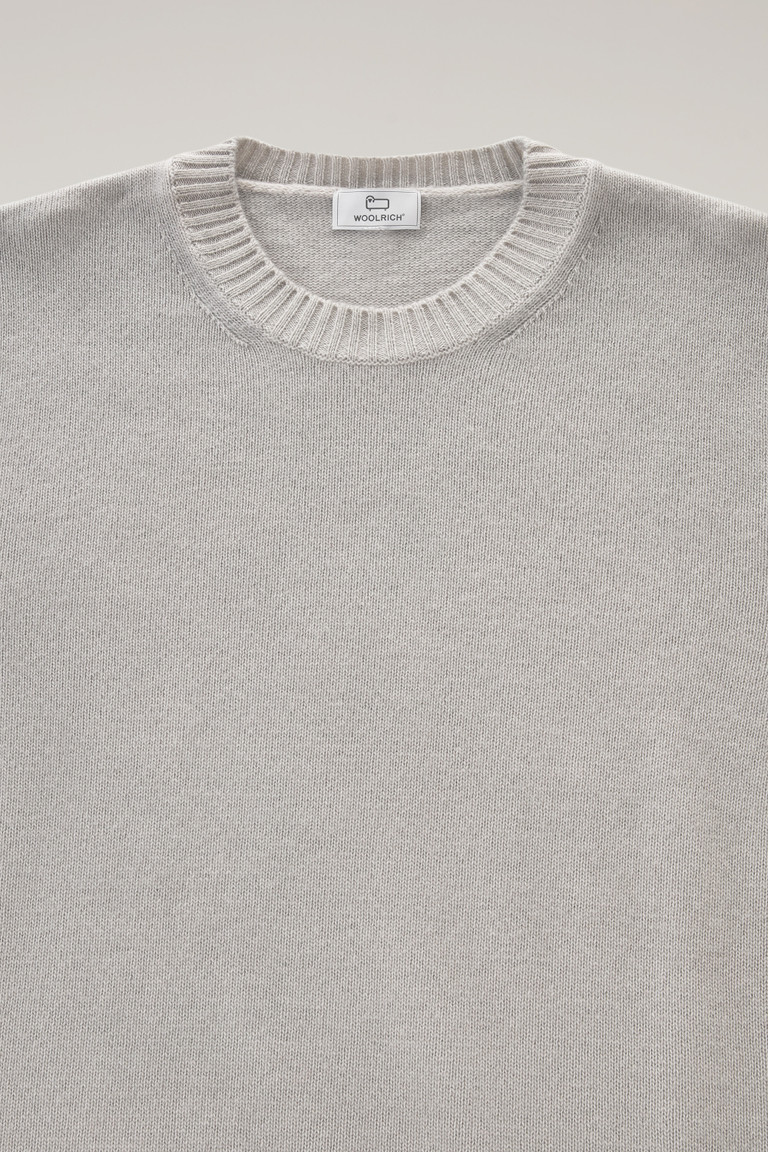 Light Grey Woolrich Garment-Dyed Crewneck Virgin Wool Men's T Shirts | 4573829-NE