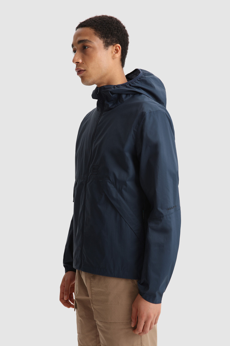 Navy Woolrich High Aeration Packable Hoodie Men's Sweatshirts | 5837024-WA