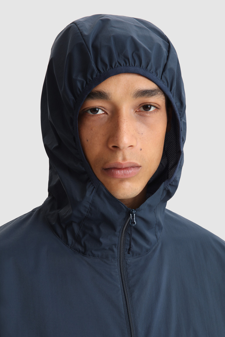 Navy Woolrich High Aeration Packable Hoodie Men's Sweatshirts | 5837024-WA