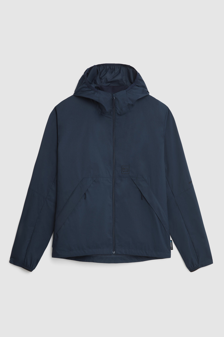 Navy Woolrich High Aeration Packable Hoodie Men's Sweatshirts | 5837024-WA