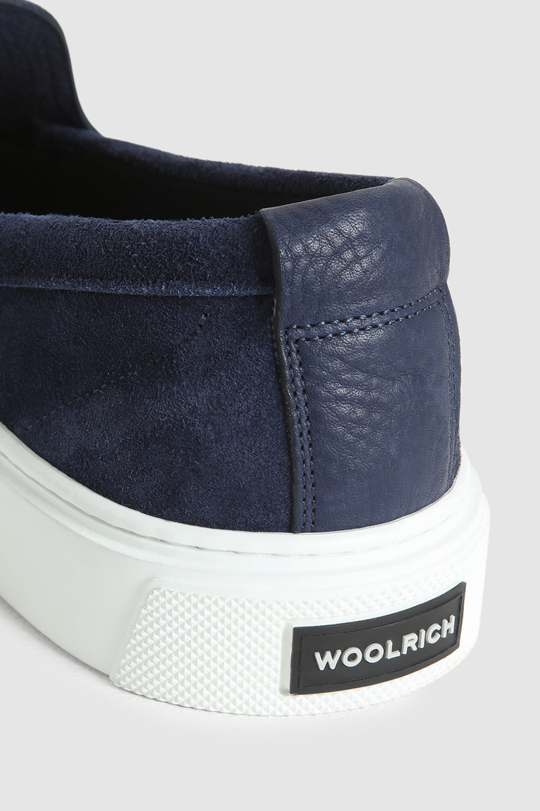 Navy Woolrich Spring Slip-On In Raw Suede Men's Sneakers | 3780426-MH