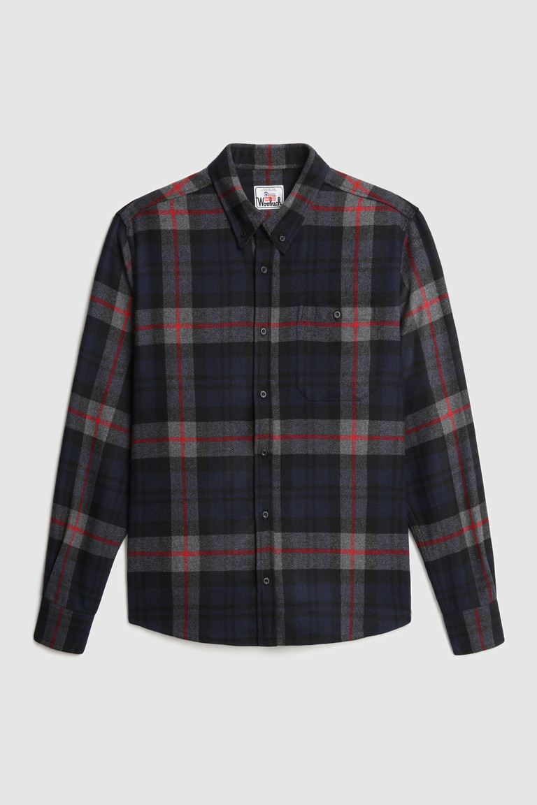 Navy Woolrich Wool Blend Trout Run Plaid Flannel – Made Men's Shirts | 7248139-CK