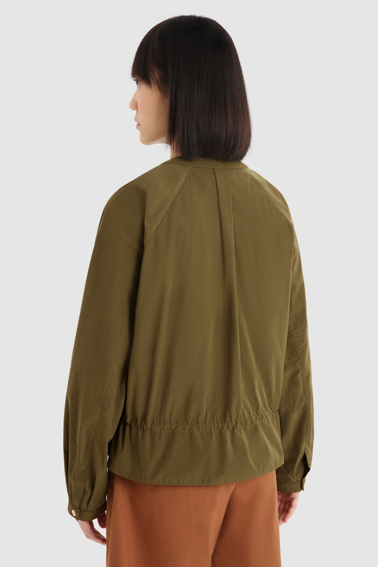 Olive Woolrich City Light Bomber With Drawstring Women's Jackets | 0538716-JC