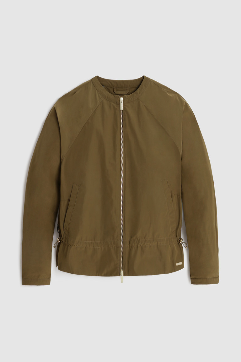 Olive Woolrich City Light Bomber With Drawstring Women's Jackets | 0538716-JC