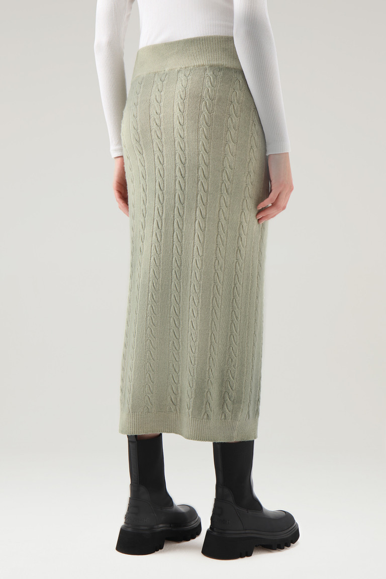 Olive Woolrich Garment-Dyed Cable-Knit Women's Dress | 4760238-ZQ