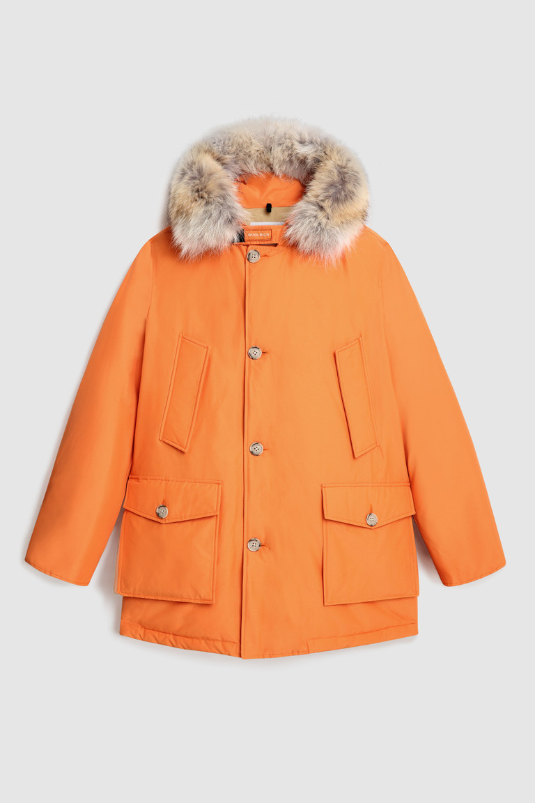 Orange Woolrich Arctic In Ramar With Detachable Fur Trim Men's Parka Jackets | 7829064-VD