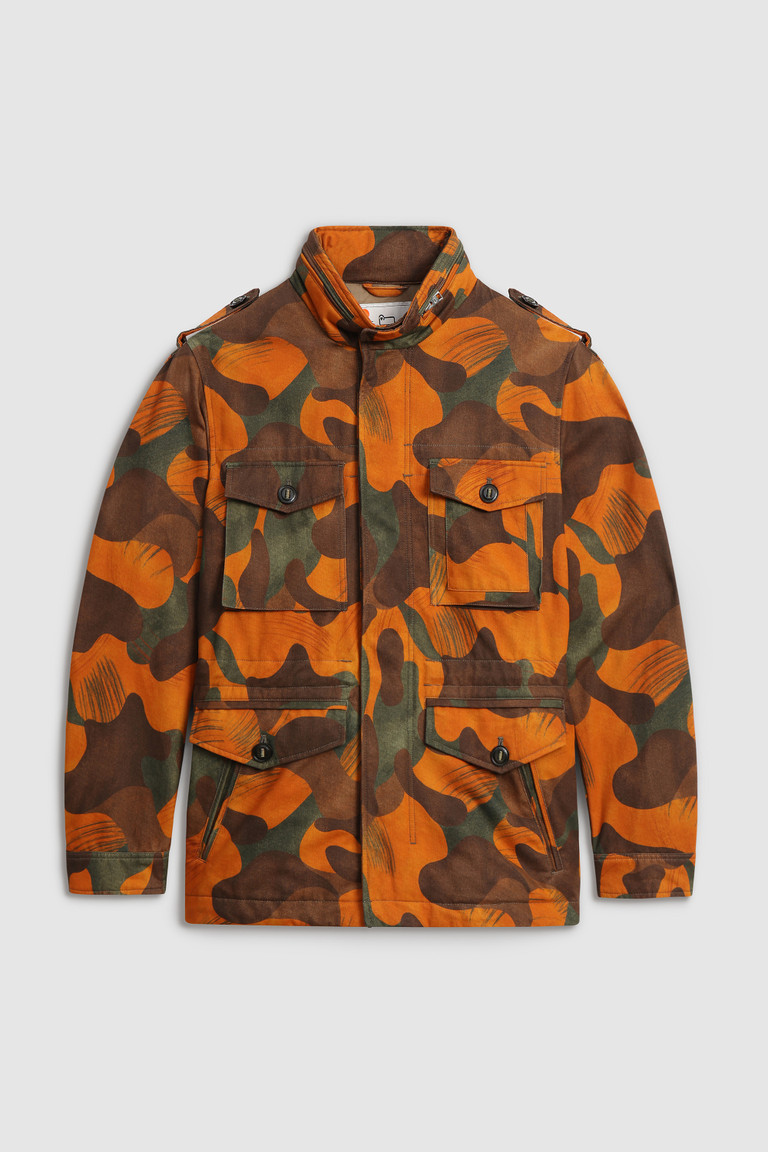 Orange Woolrich Easton Field In Camouflage Cotton Men's Jackets | 2560739-GZ