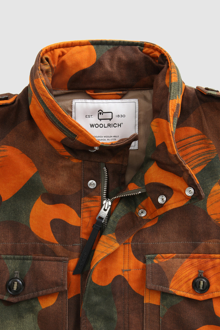 Orange Woolrich Easton Field In Camouflage Cotton Men's Jackets | 2560739-GZ