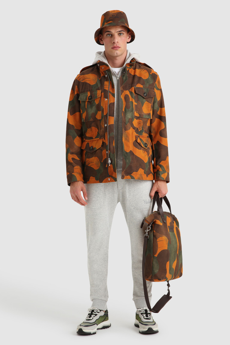 Orange Woolrich Easton Field In Camouflage Cotton Men\'s Jackets | 2560739-GZ