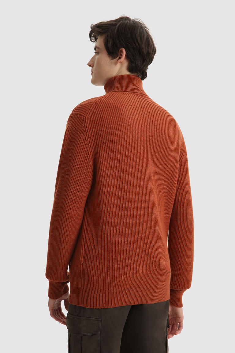 Orange Woolrich Merino Wool Turtleneck Men's Knitwear | 1397582-EM