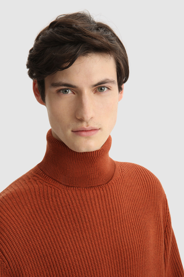 Orange Woolrich Merino Wool Turtleneck Men's Knitwear | 1397582-EM