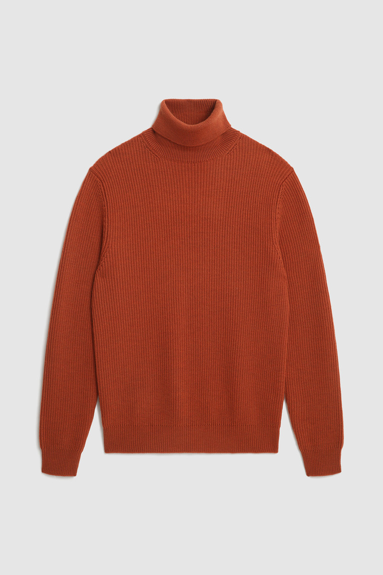 Orange Woolrich Merino Wool Turtleneck Men's Knitwear | 1397582-EM