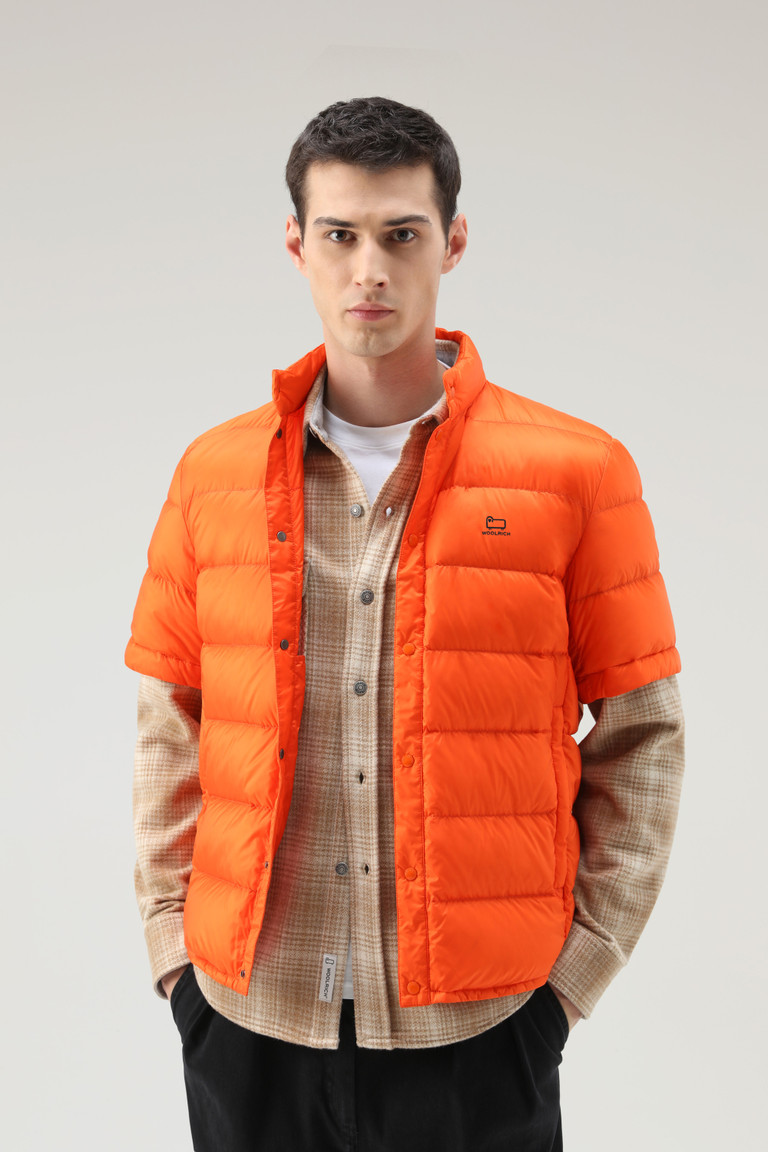 Orange Woolrich Recycled Nylon With Detachable Sleeves Men's Down Jackets | 3592867-KE