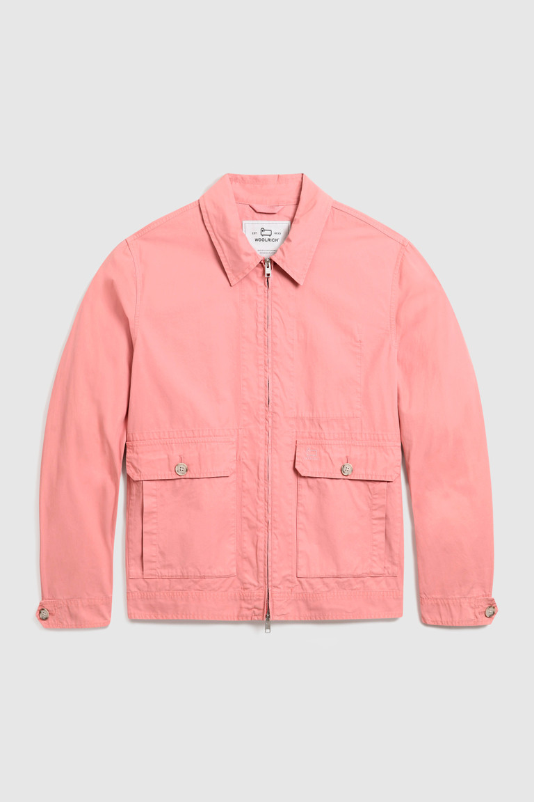 Pink Woolrich Crew In Soft Garment-Dyed Cotton Men's Jackets | 2754981-SK