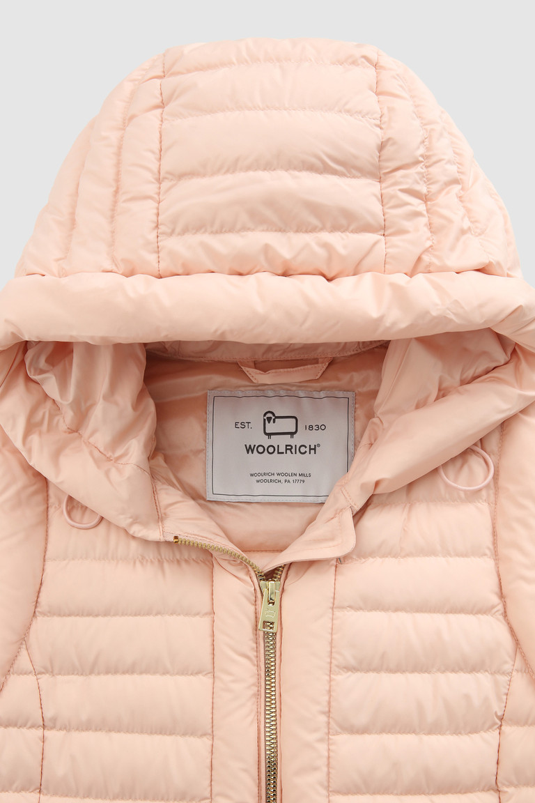 Pink Woolrich Hibiscus Padded With Hood Women's Vest | 8673451-ML