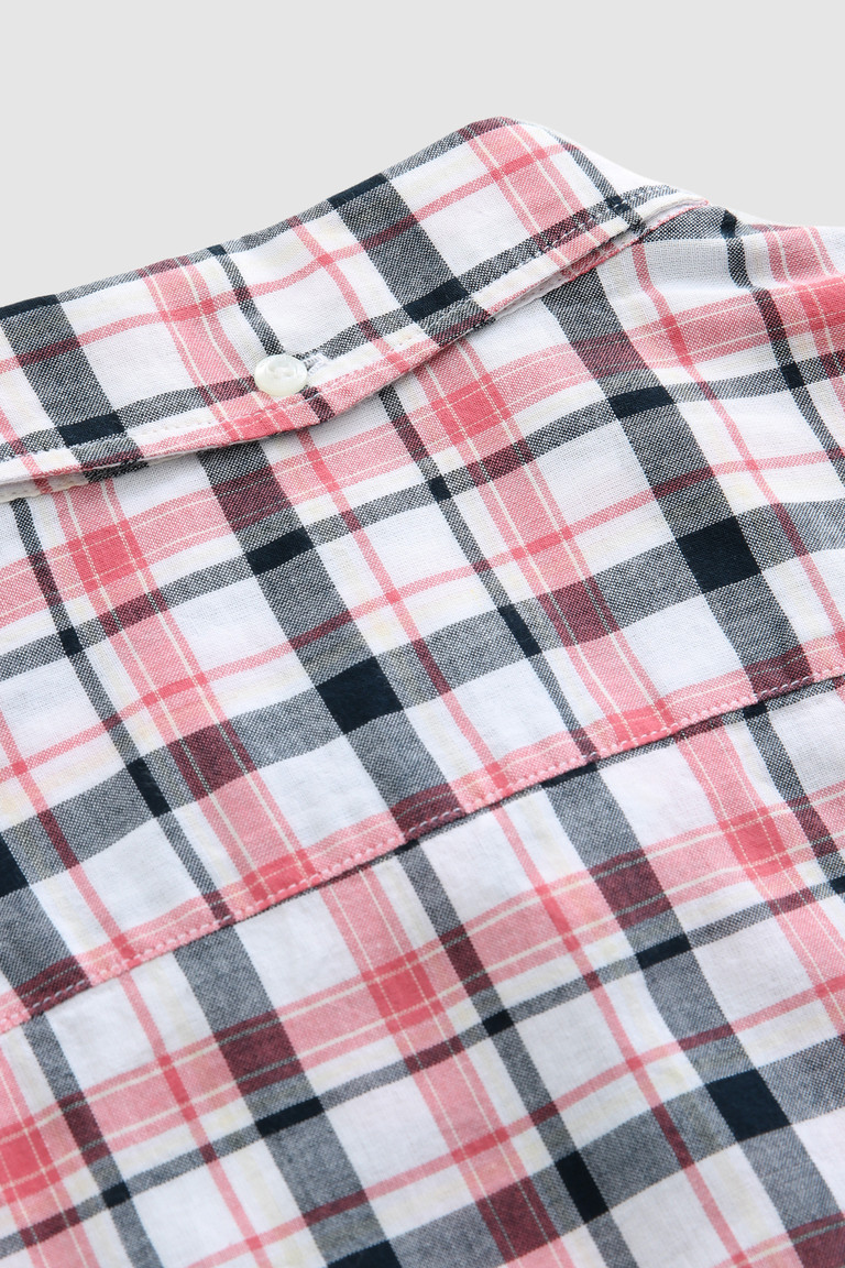 Pink Woolrich Madras Button-In Cotton Poplin Men's Shirts | 8652934-ME