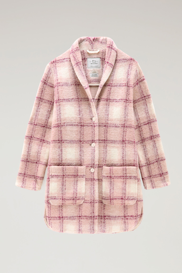 Pink Woolrich Wool Blend Gentry Check Women's Coats | 1263054-GC