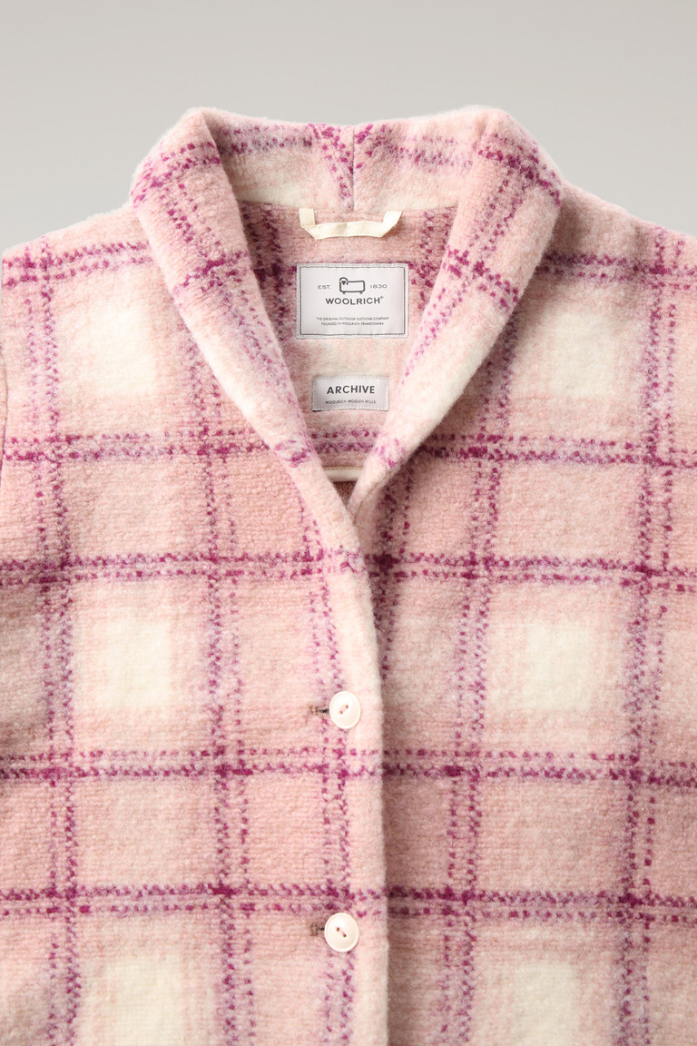 Pink Woolrich Wool Blend Gentry Check Women's Coats | 1263054-GC