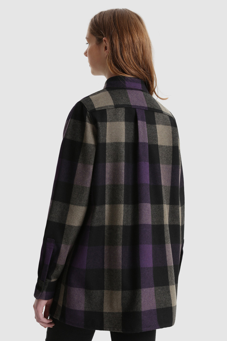 Purple / Black Woolrich Boyfriend Over- Made Women's Jackets | 5076941-OK