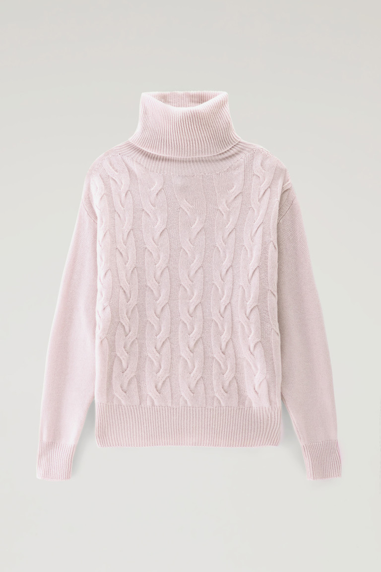 Purple Woolrich Cashmere Cable-Knit Turtleneck Women's Sweaters | 3021864-JG