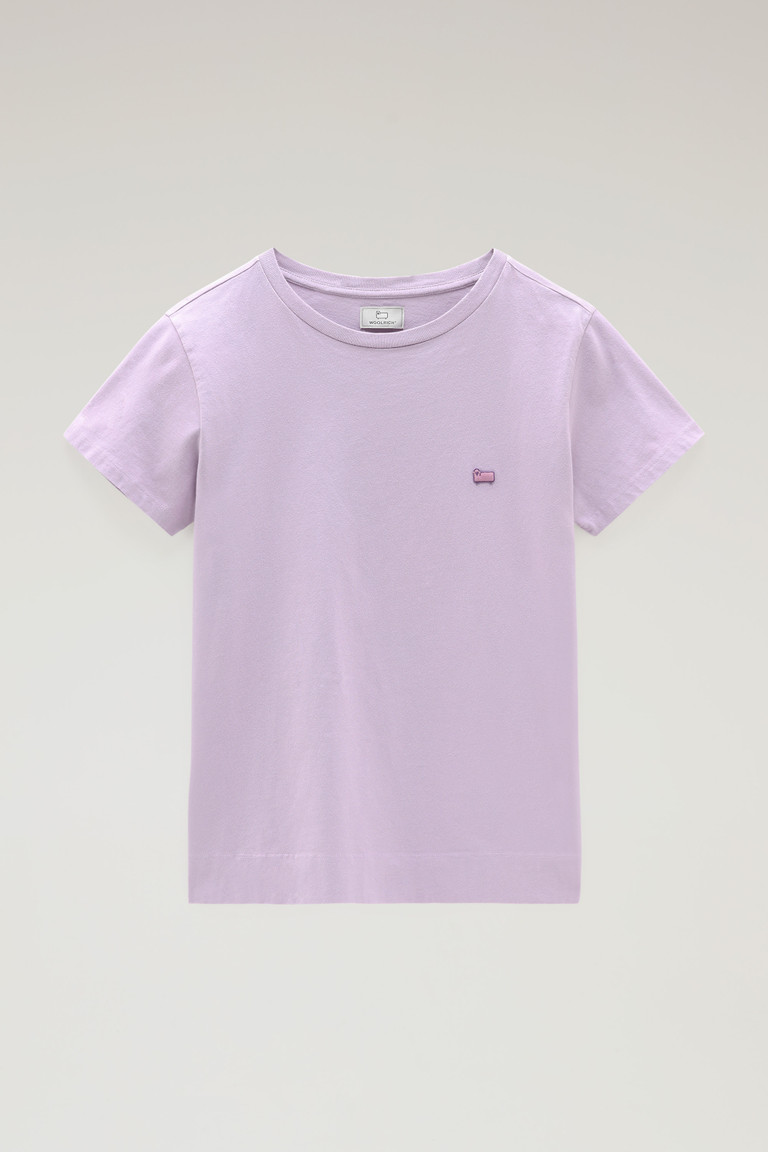 Purple Woolrich Organic Cotton Logo Women's T Shirts | 7910385-JW