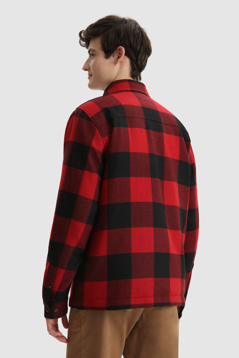 Red Woolrich Alaskan Check In Italian Recycled Wool Men's Jackets | 6043182-VQ