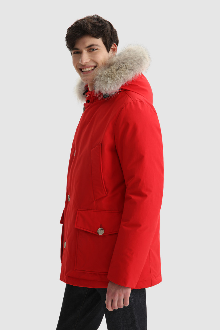 Red Woolrich Arctic Anorak With Detachable Fur Men's Parka Jackets | 1372859-ZX