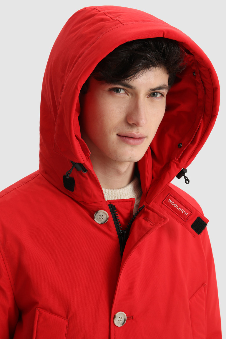 Red Woolrich Arctic Anorak With Detachable Fur Men's Parka Jackets | 1372859-ZX