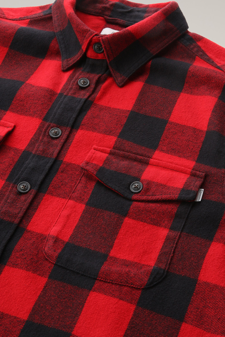 Red Woolrich Oxbow Buffalo Flannel Men's Shirts | 9856017-QB