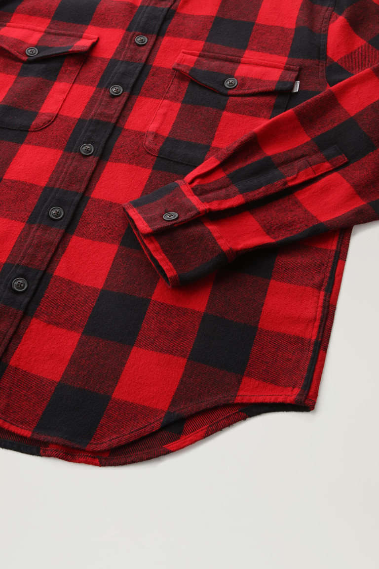 Red Woolrich Oxbow Buffalo Flannel Men's Shirts | 9856017-QB