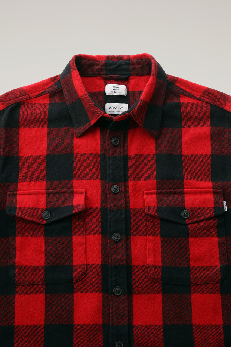 Red Woolrich Oxbow Buffalo Flannel Men\'s Shirts | 9856017-QB