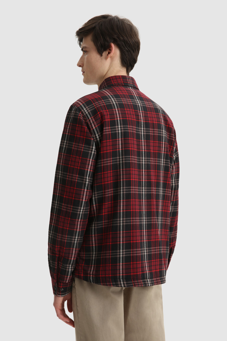 Red Woolrich Padded Madras Overshirt Men's Shirts | 6240837-UB