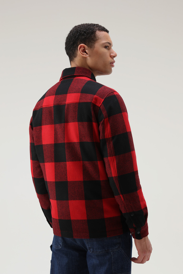 Red Woolrich Quilted Alaskan Check Overin Recycled Wool Men's Jackets | 4329605-ZJ