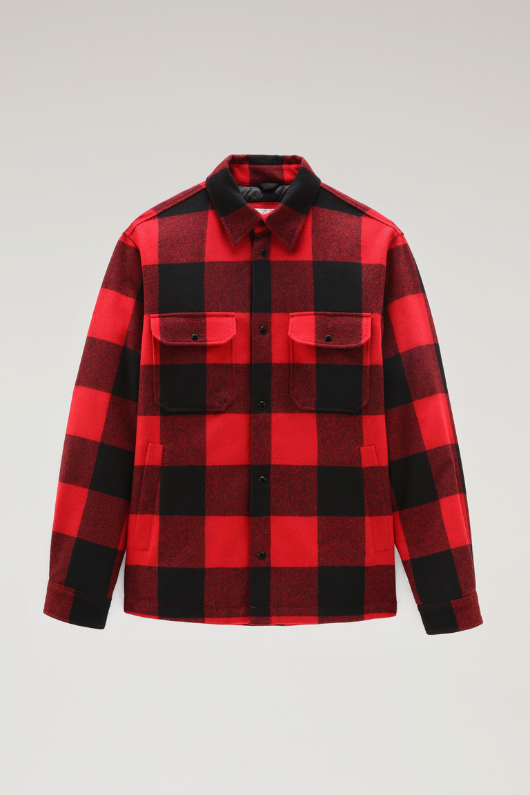 Red Woolrich Quilted Alaskan Check Overin Recycled Wool Men's Jackets | 4329605-ZJ