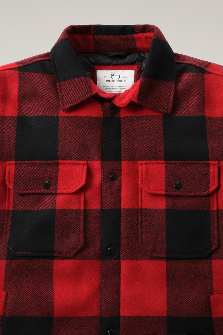 Red Woolrich Quilted Alaskan Check Overin Recycled Wool Men's Jackets | 4329605-ZJ