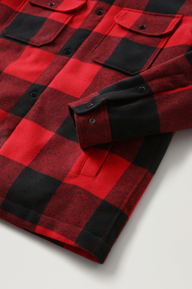 Red Woolrich Quilted Alaskan Check Overin Recycled Wool Men's Jackets | 4329605-ZJ