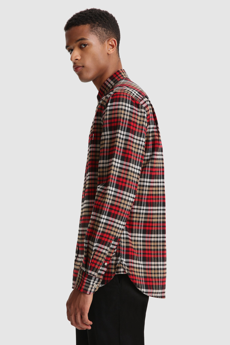 Red Woolrich Traditional Cotton Flannel Men's Shirts | 5402319-ZP