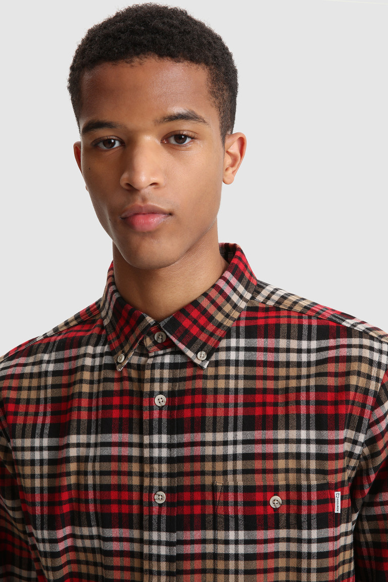 Red Woolrich Traditional Cotton Flannel Men's Shirts | 5402319-ZP